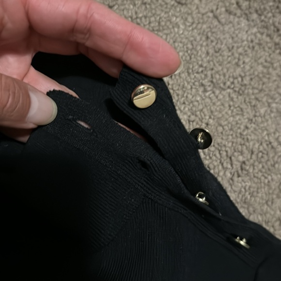 Ann Taylor Black Mock Neck Sweater-Button Detail @ Neck-Sz S Petite-Viscose-EUC - Picture 16 of 16